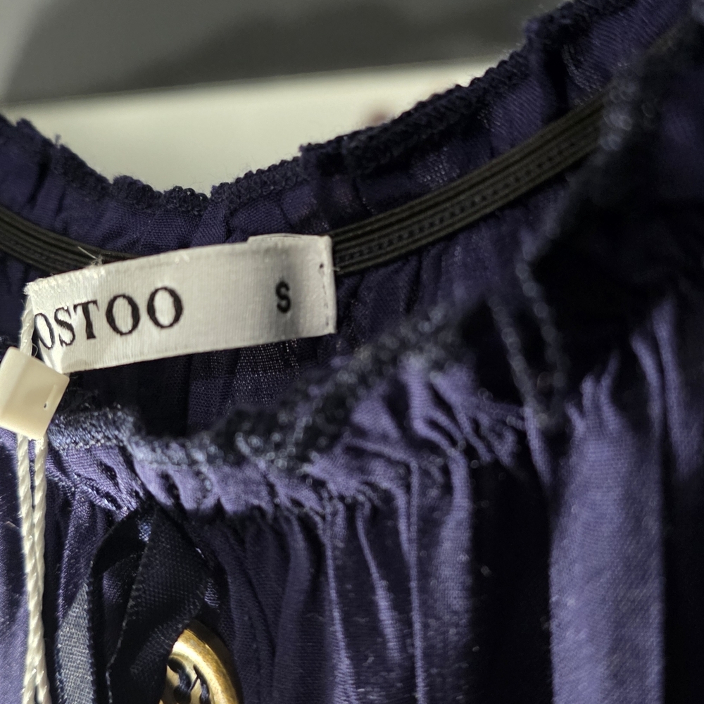 Ostoo Deep Blue Button-Front Maxi Dress - Picture 8 of 10